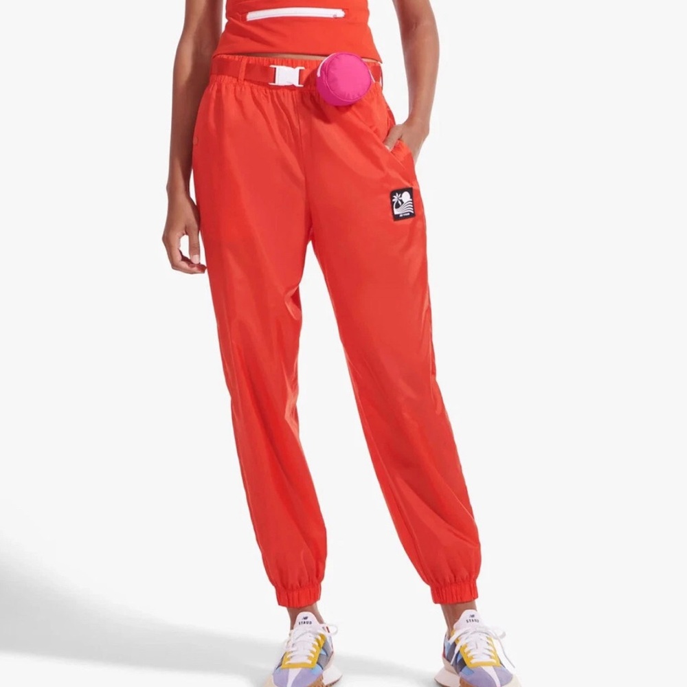 New Balance x Staud Womens Track Pants Fiery Red Joggers Size: S
